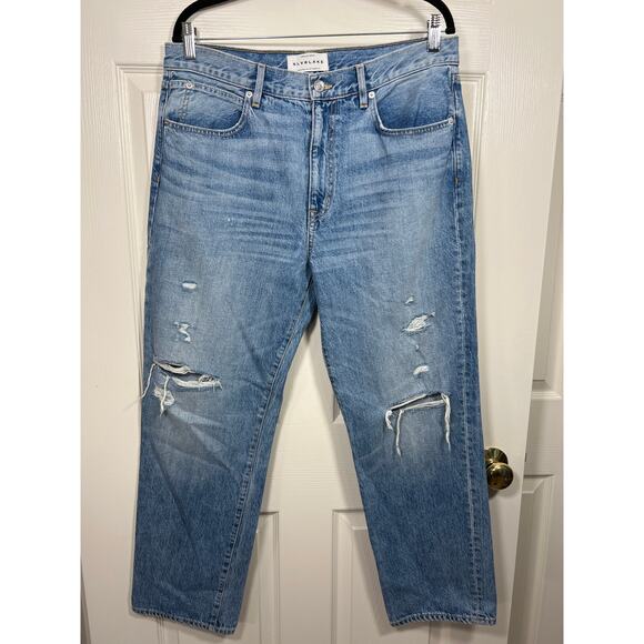 New SLVRLAKE 32 Sophie Straight Leg Jean Ventura Distressed Ripped Denim Capsule - Picture 2 of 10